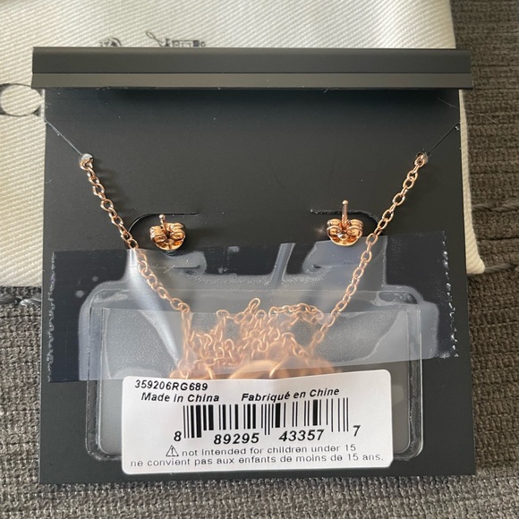 Coach rose gold necklace and earrings set - Picture 4 of 4